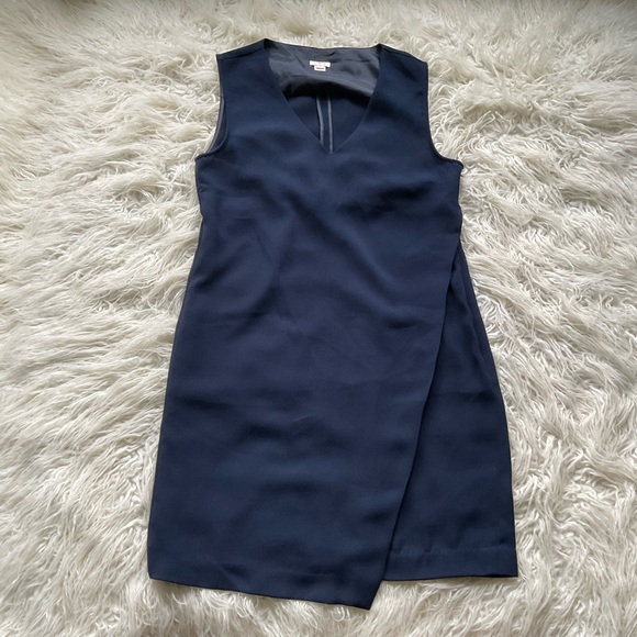 J. Crew Dresses & Skirts - J. CREW Navy Faux Wrap Front V-Neck Dress